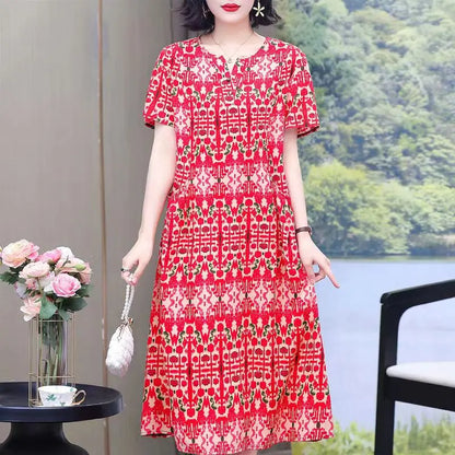 Bata informal de manga corta estilo boho, vestido largo