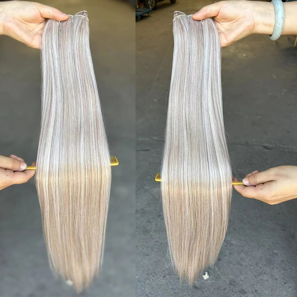 Bone Straight Hair Extensions Brown Color