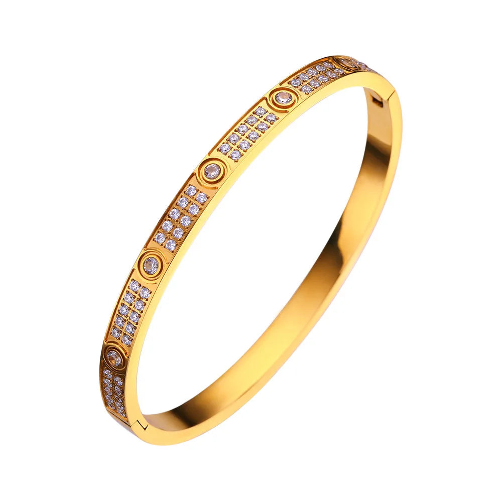 DANA Gold Zircon And Cross Nut Nail Bracelet