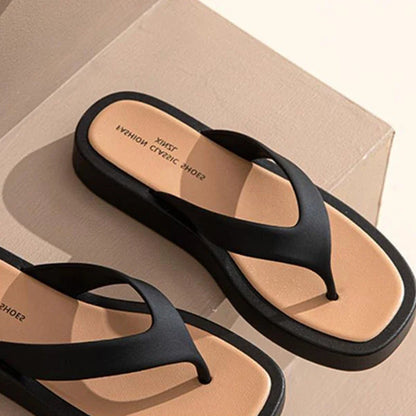 Mixed Platform Flip Flops Thick Bottom Slippers