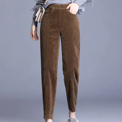 Pantalones bombachos de cintura alta y gruesa