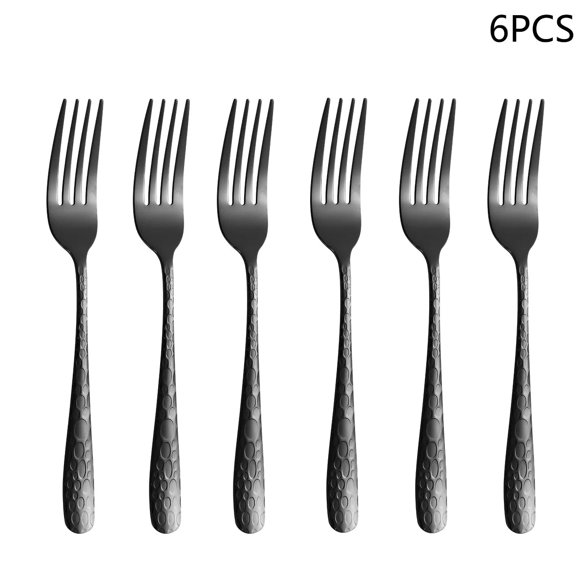 4/6/16/24pcs Black stainless steel cutlery knife