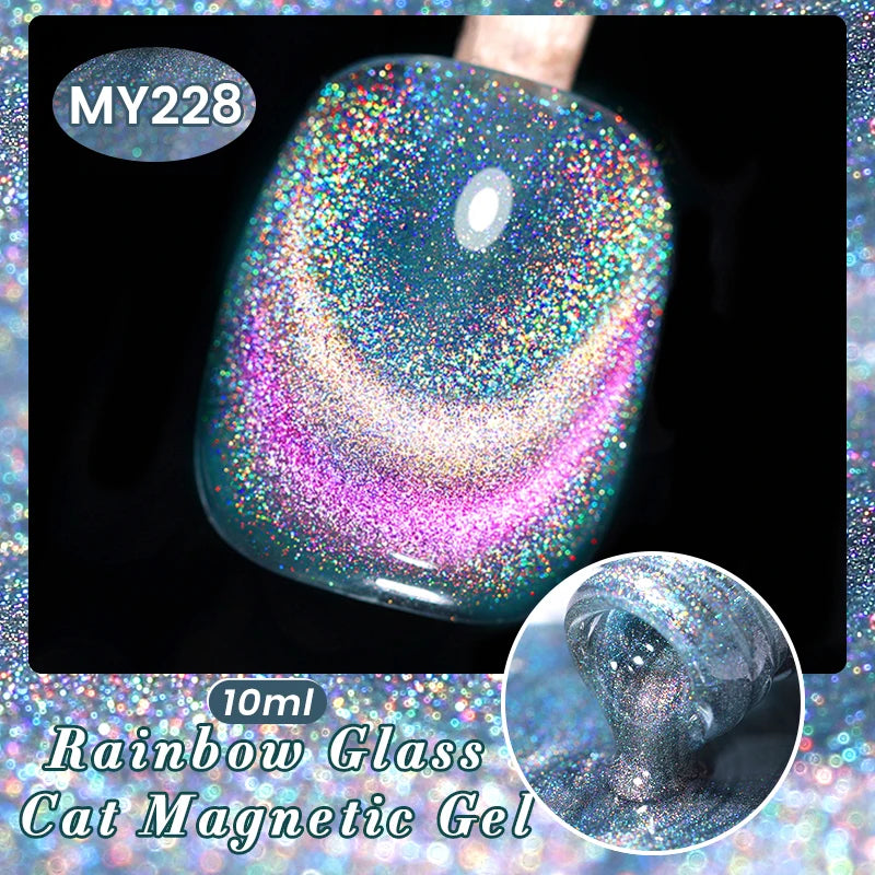 Sparkling Glass Bead Cat Magnetic Gel Nail Polish