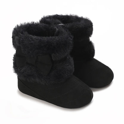 0-18M Winter Plush Comfort Snow Cute Bow Cotton Toddler Shoes