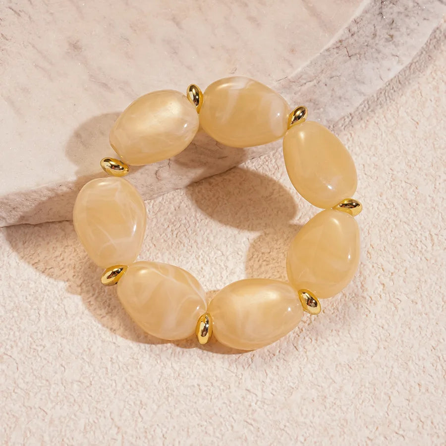 Acrylic Irregular Square Round Beaded Bracelet