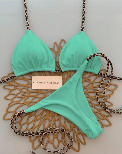 Swimsuit Swimwear Leopard Sexy Bikini Set