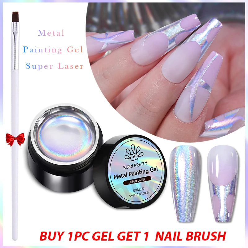 2-4PCS Metallic Painting Gel Polish Gold Silver Rose Gold Mirror Effect