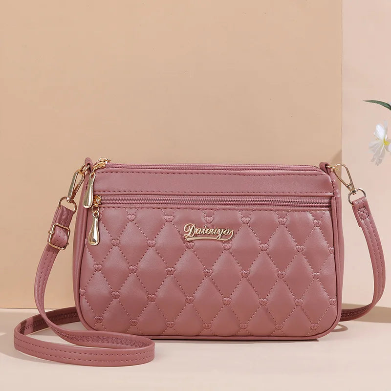 PU Leather Crossbody Large Capacity Embroidery Thread Small Handbags