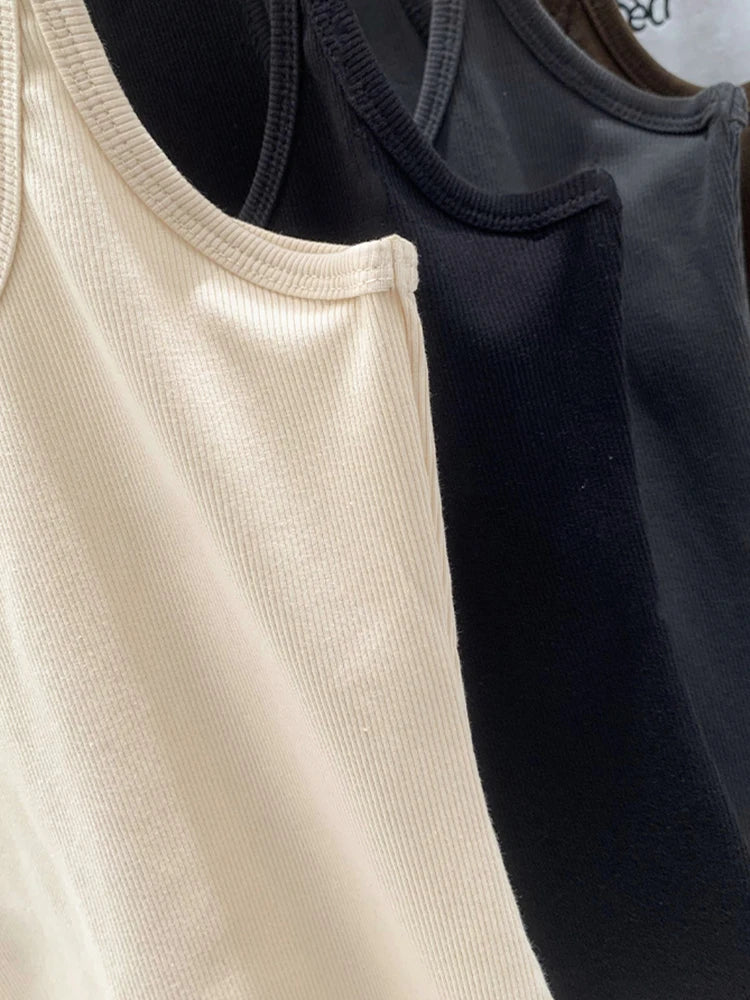 Ribbed Sleeveless Camis  Blouse