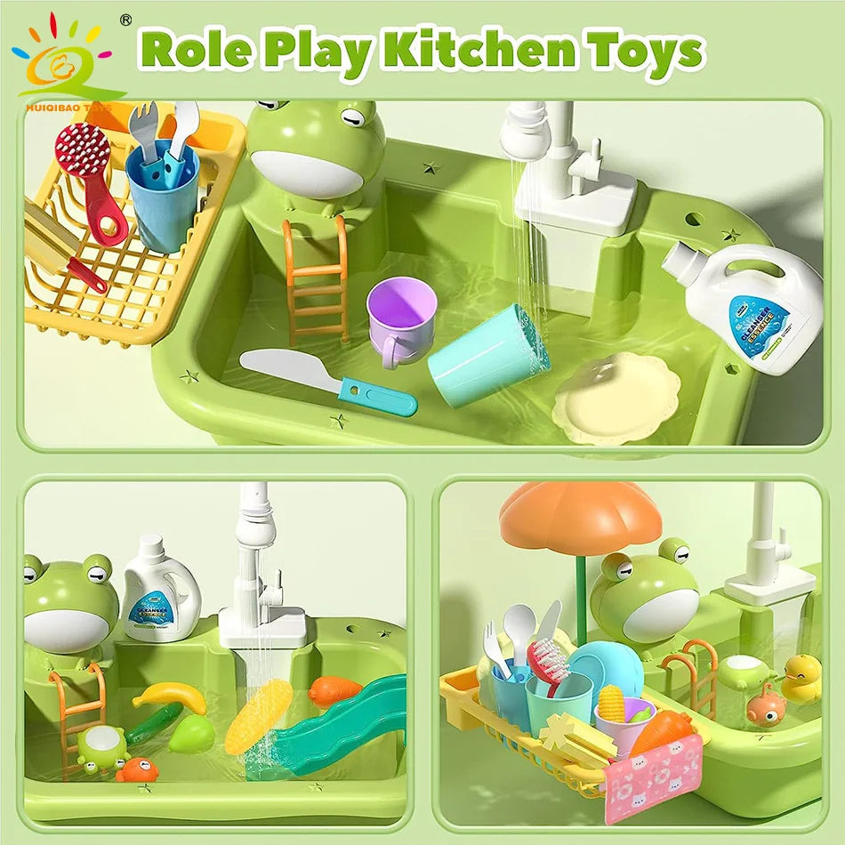 Baby Kitchen Toy Plastic Dish Wash Sink Electric Dishwasher Toys