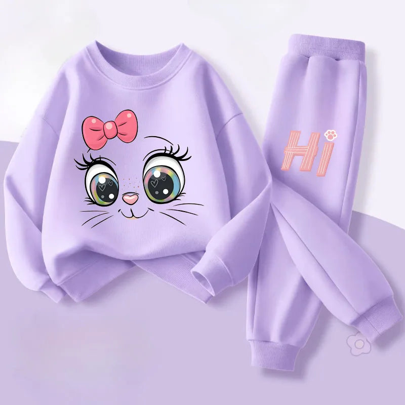 Long Sleeved Hoodies for Girls Spring Pullover Long Pant Sets