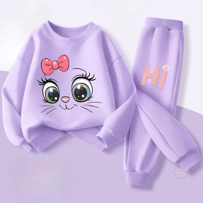 Long Sleeved Hoodies for Girls Spring Pullover Long Pant Sets