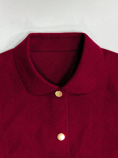 Classic Solid Short Woolen Warm Clothing Button Up Coat
