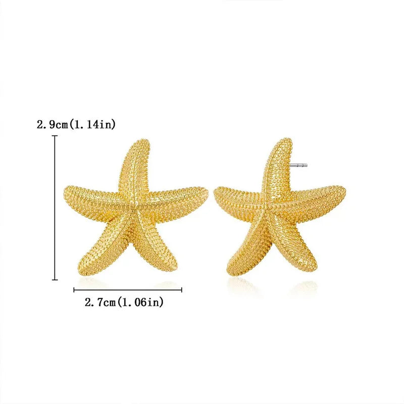 DANA Exaggeration Golden Starfish Earrings