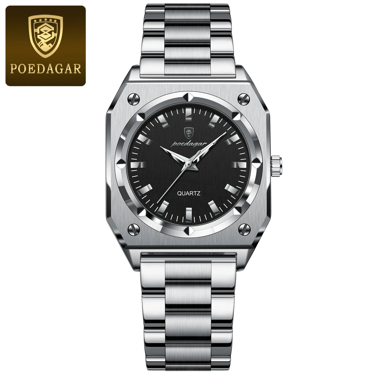 Elegant  Waterproof Stainless Steel Luminous Quartz Watches