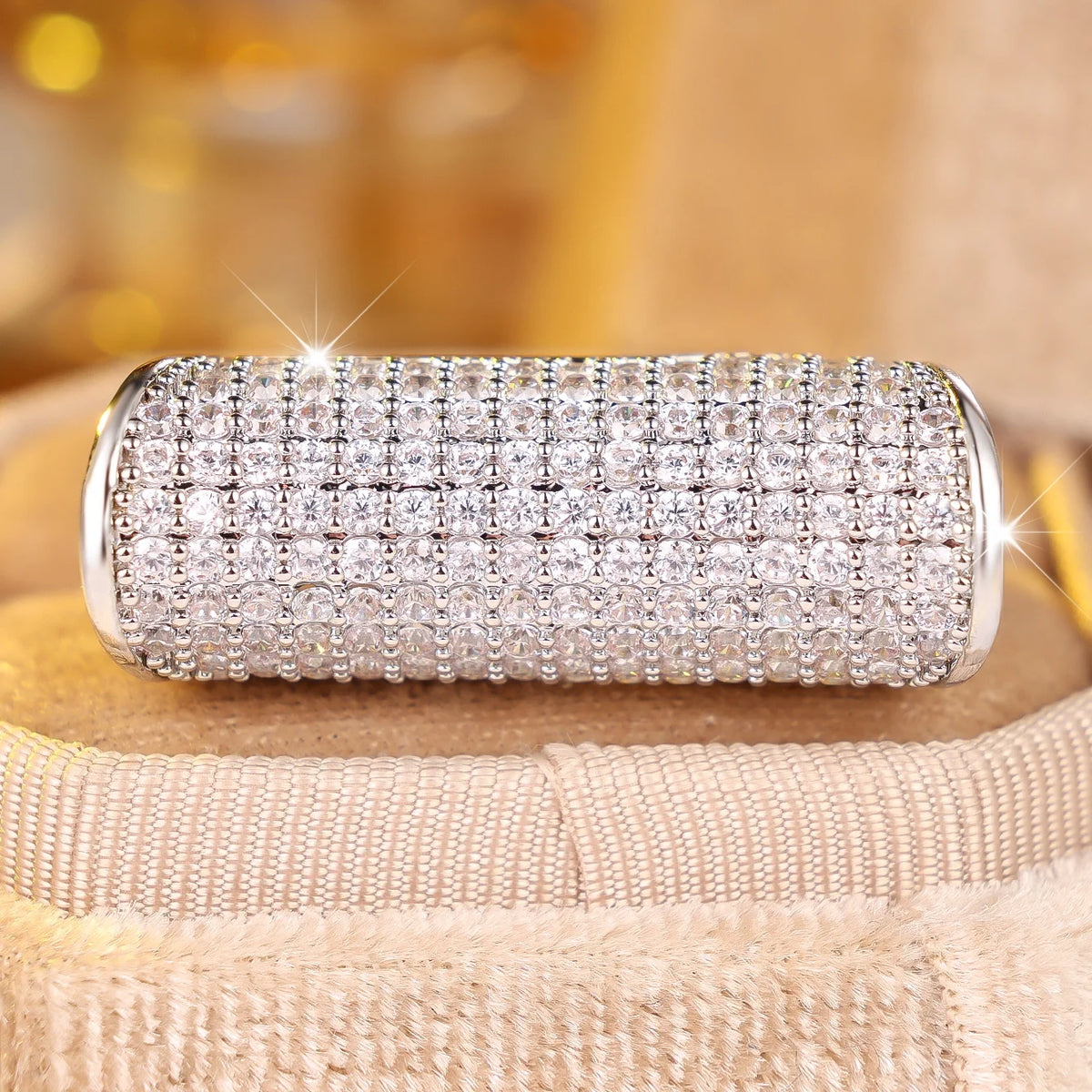 Luxury White Zircon Stone Vintage Silver Rings