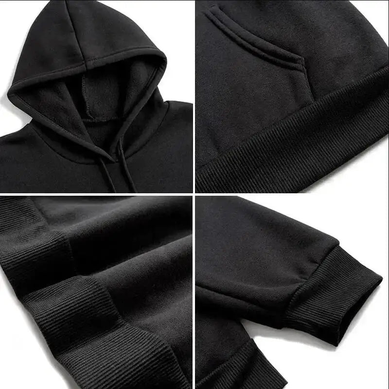 Plus-size Hooded Gothic Angel and Demon Pattern Fleece Oversized Streetwear