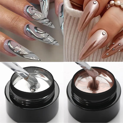2-4PCS Metallic Painting Gel Polish Gold Silver Rose Gold Mirror Effect