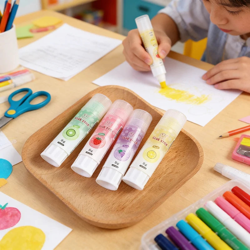 1-4Pcs Cute Colorful Solid Glue Sticks High Viscosity Glue for Paper