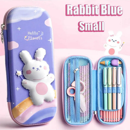 3D Large Capacity Unicorn Pencil Case Kawaii Cute Pen Box Bag