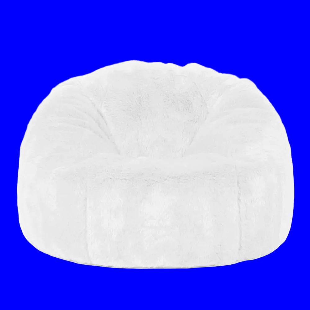 Adults  Children Fluffy Faux Fur Bean Bag Pouf Cover without Filler Beanbag