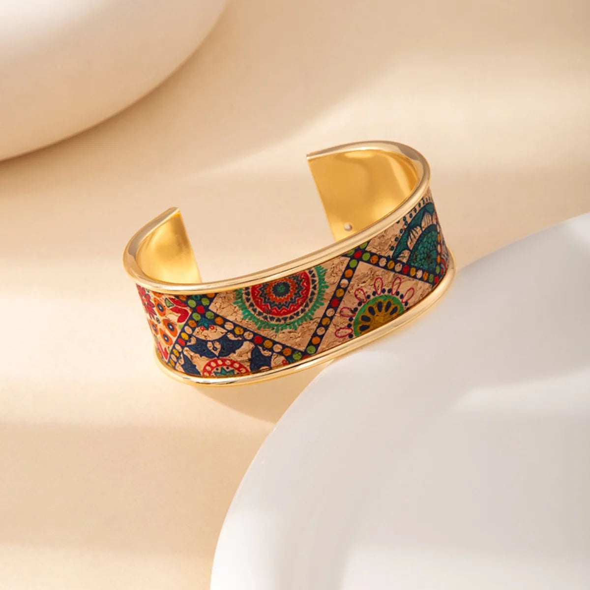 Graffiti Art Adjustable Bangle Gold Stainless Steel Bracelet
