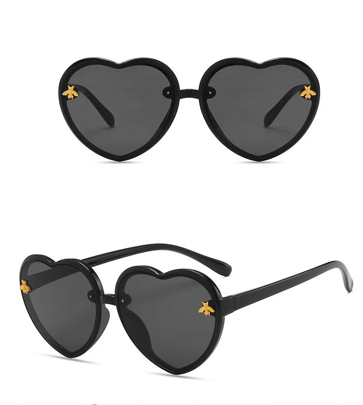 Heart Retro Cute Pink Cartoon Sunglasses
