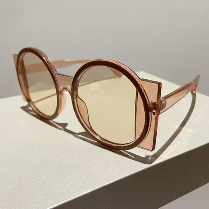 Round Double Color Beach Retro Trend Sunglasses