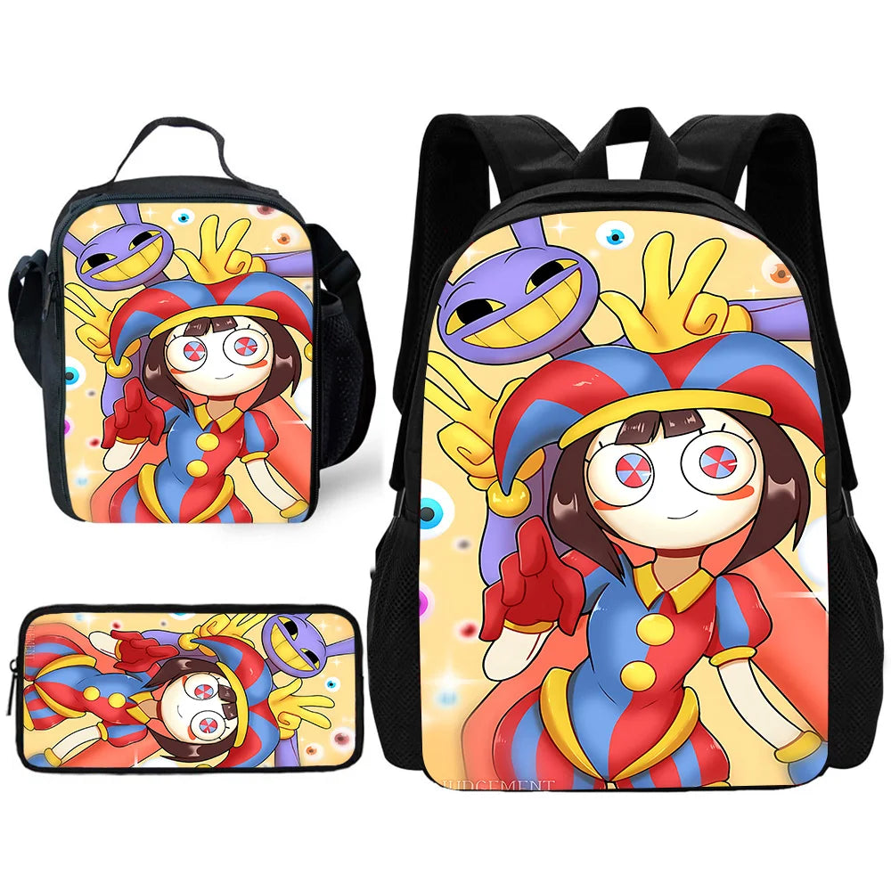 Cartoon A-AmazingS DigitalS Circus Child School Backpack Set
