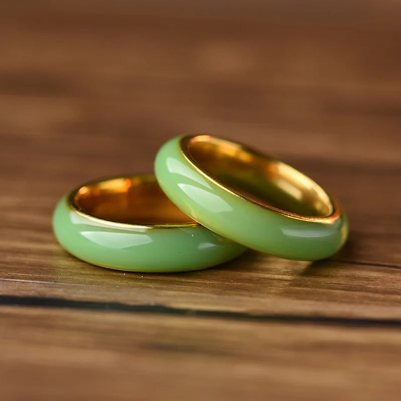 Unique Emerald Color Stainless Steel Rings