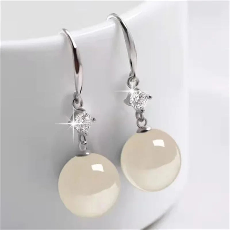 Green Hotan Natural Stone 18k Gold 925 Silver Stud Earring
