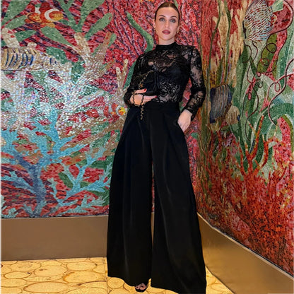 Black Baggy Wide Leg Pants