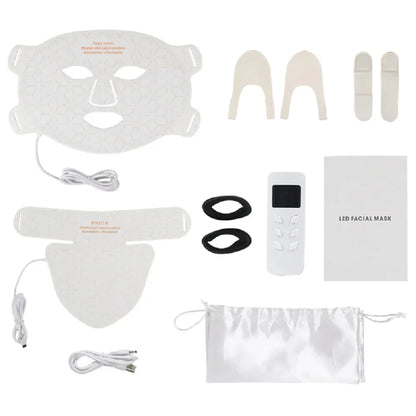 Silicone Face LED Mask SPA 4 Color Red Light Therapy Infrar Flexible Therapy Anti Aging Rejuvenation Repair Brighten Skin Tone