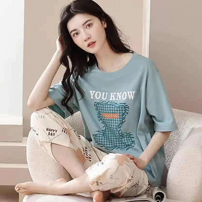 Korean Cartoon Loose Pyjamas Set