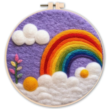 Waterfall Landscape Wool Felting Painting Frame DIY Wool Embroidery Kit