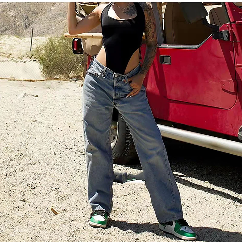 Wide Leg Baggy Jeans Pants