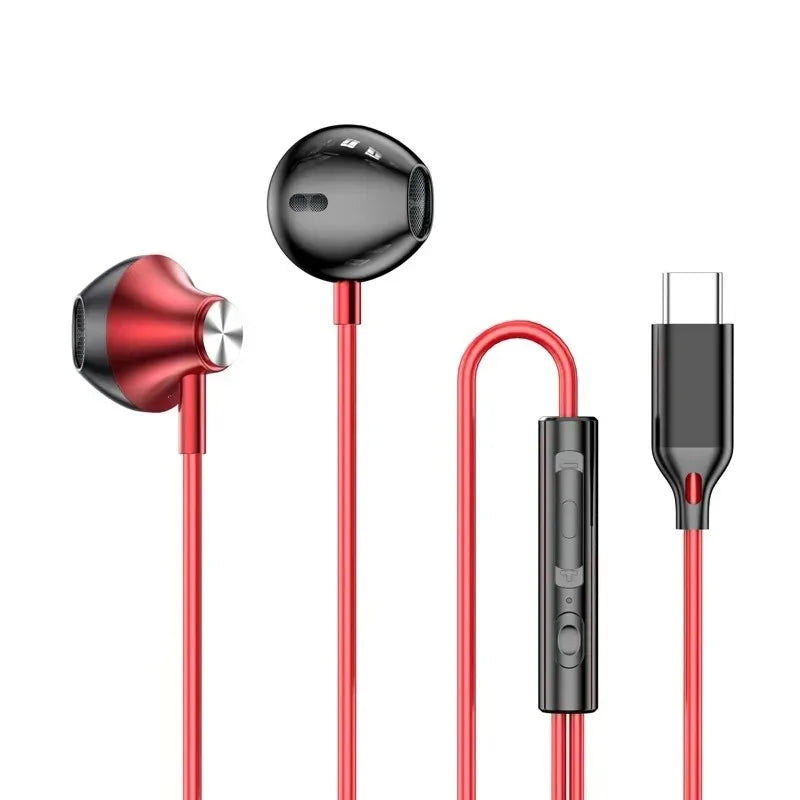 Headphones HiFi Surround Sound In-ear USB Type C/3.5mm With Wire Control