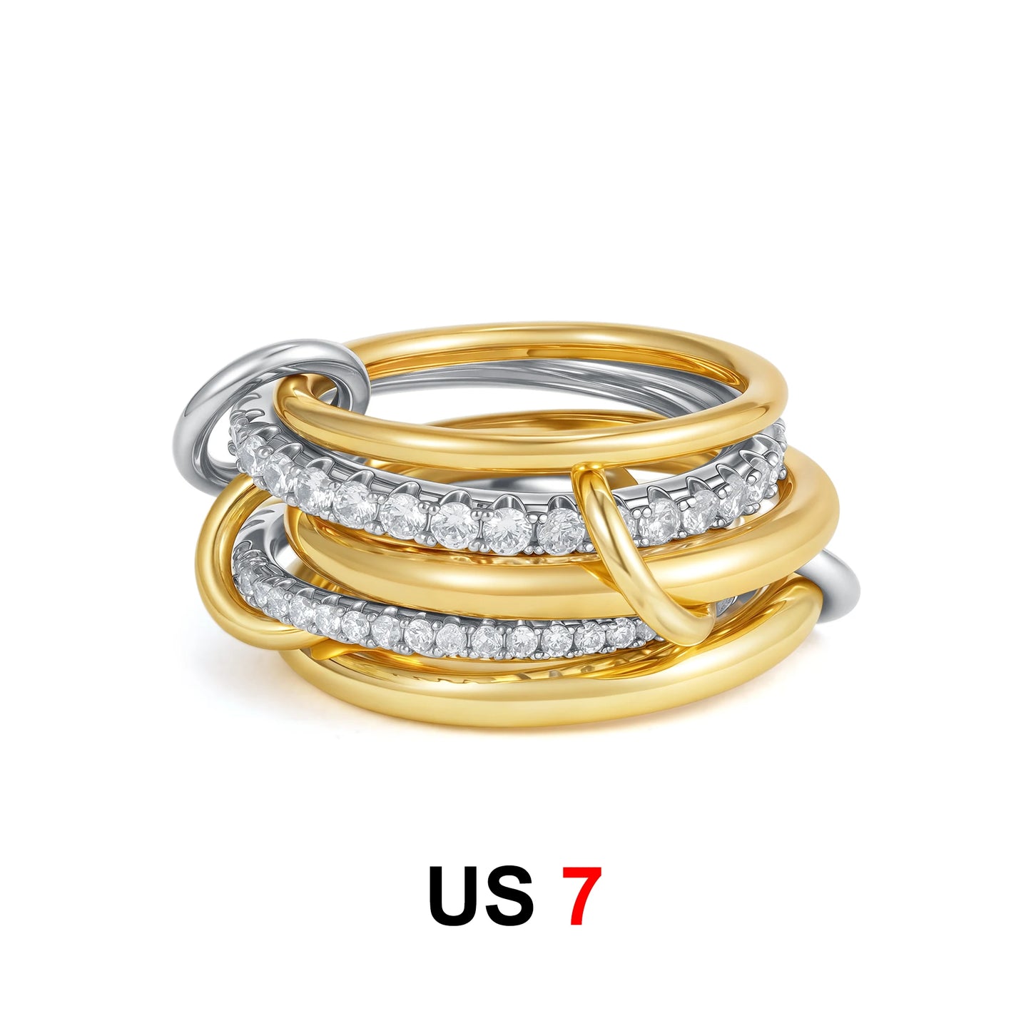 DANA Zirconia Gold Plated Rings Set