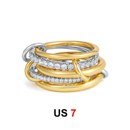 DANA Zirconia Gold Plated Rings Set