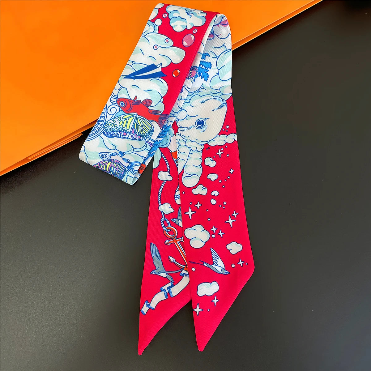 Zebra In Flowers Scarf Luxury Silk Scarf Hair Headband Foulard Skinny Scarves