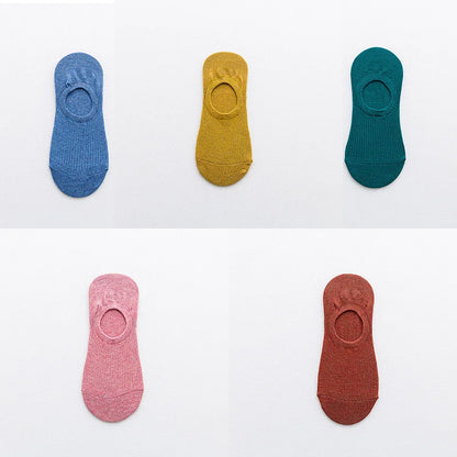 5Pairs Slippers Cotton Invisible Socks