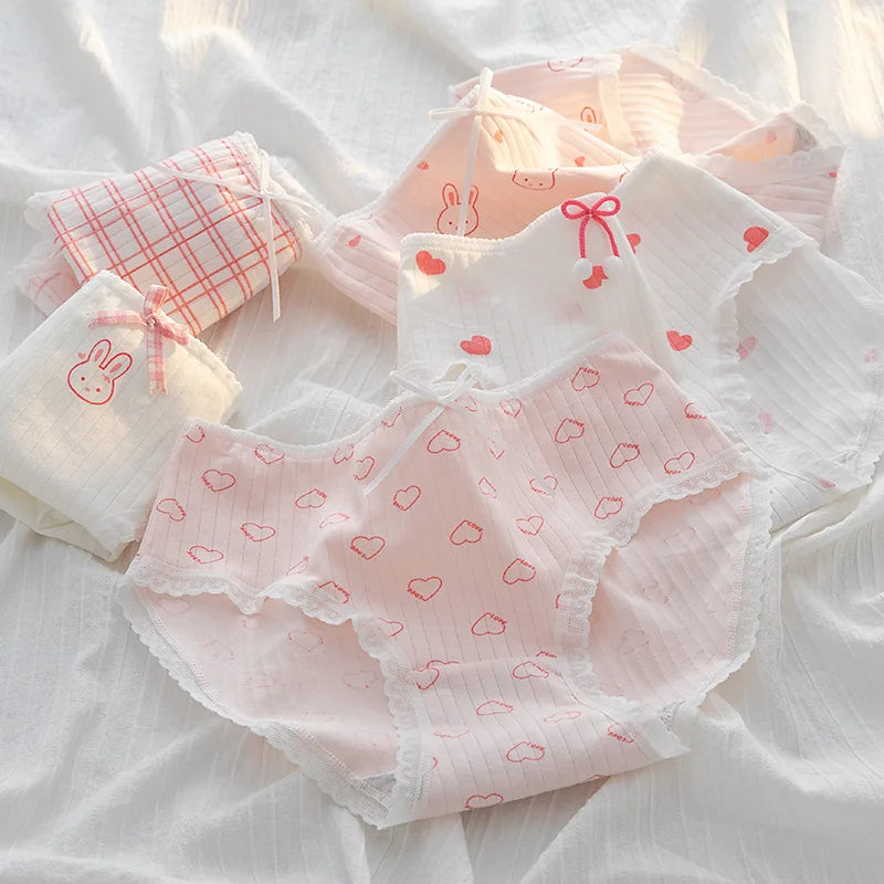 5Pcs/Set Cotton Underwear Lingerie