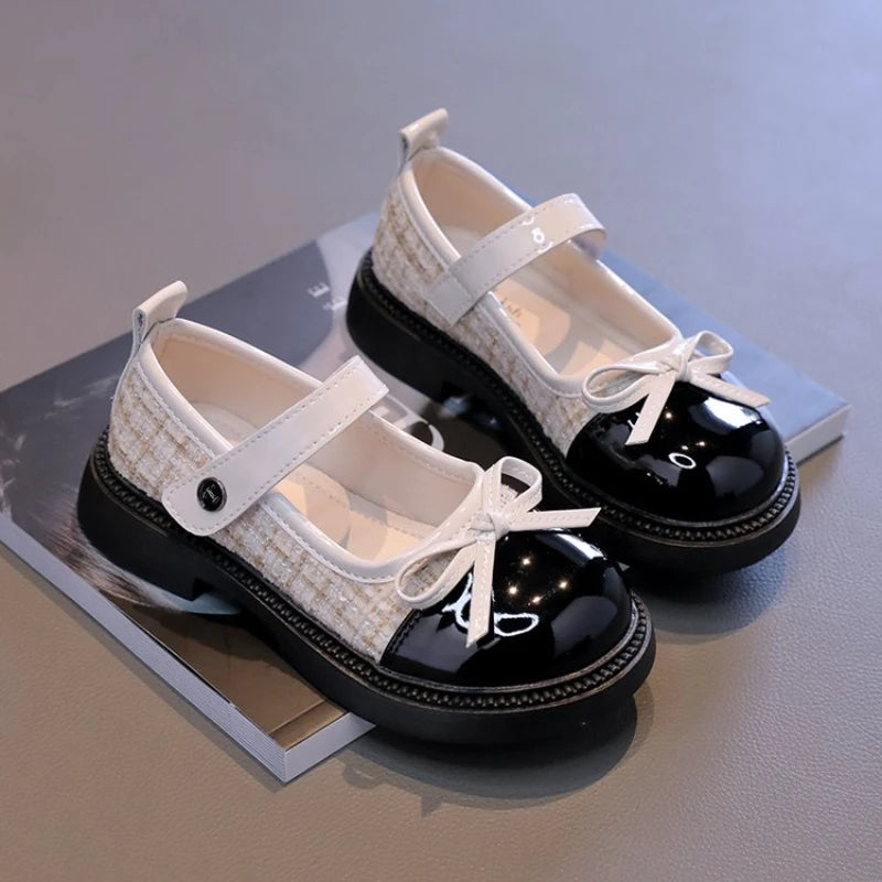 Leather Bowknot Mary Jane Shoes