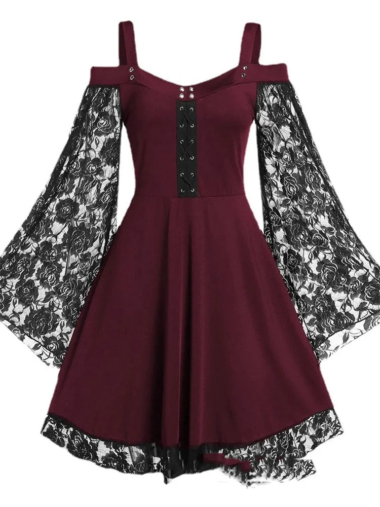 Flared Sleeve Punk Dress