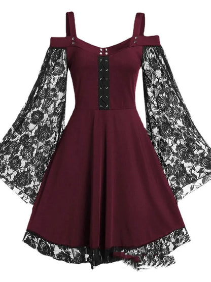 Flared Sleeve Punk Dress