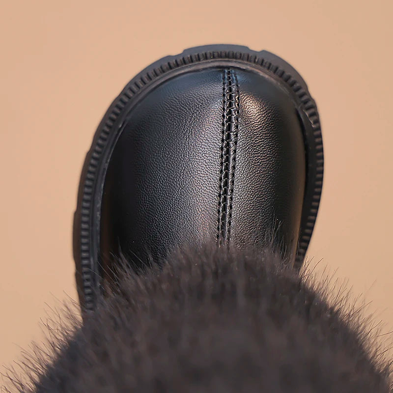 High Warm Princess Leather Soft Soled Anti-Slippery Boots