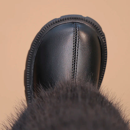 High Warm Princess Leather Soft Soled Anti-Slippery Boots