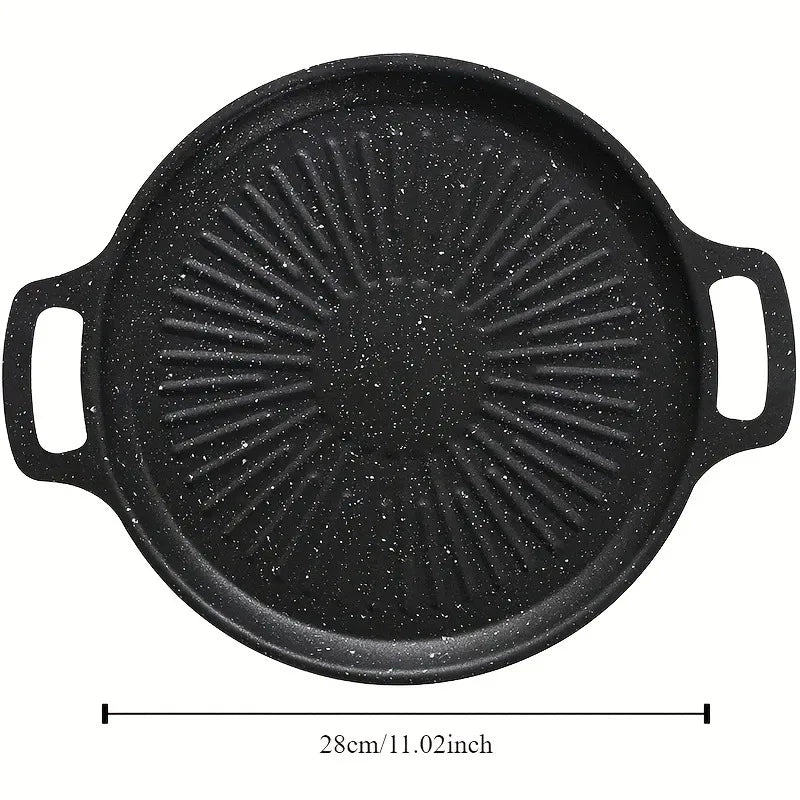 1pcs Carbon Steel Grill Pan Nonstick BBQ Griddle