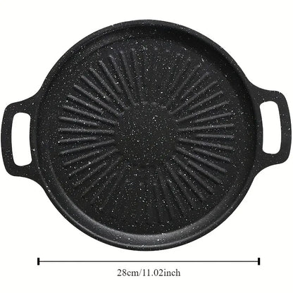 1pcs Carbon Steel Grill Pan Nonstick BBQ Griddle