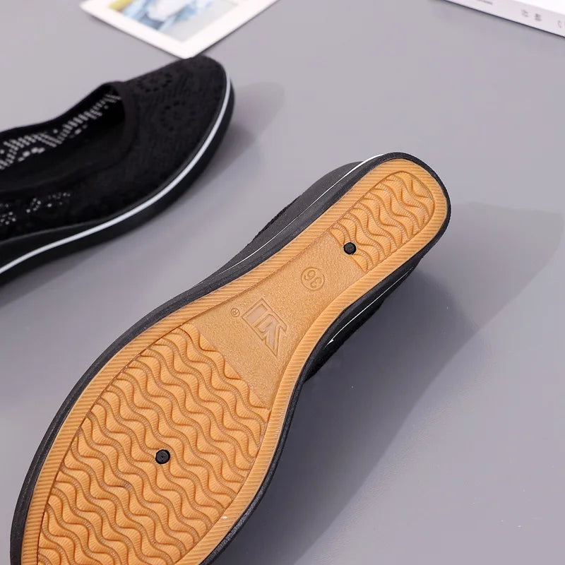 Flat Mid Wedge Heel Sneakers